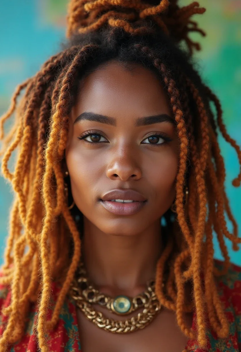 Woman with faux locs