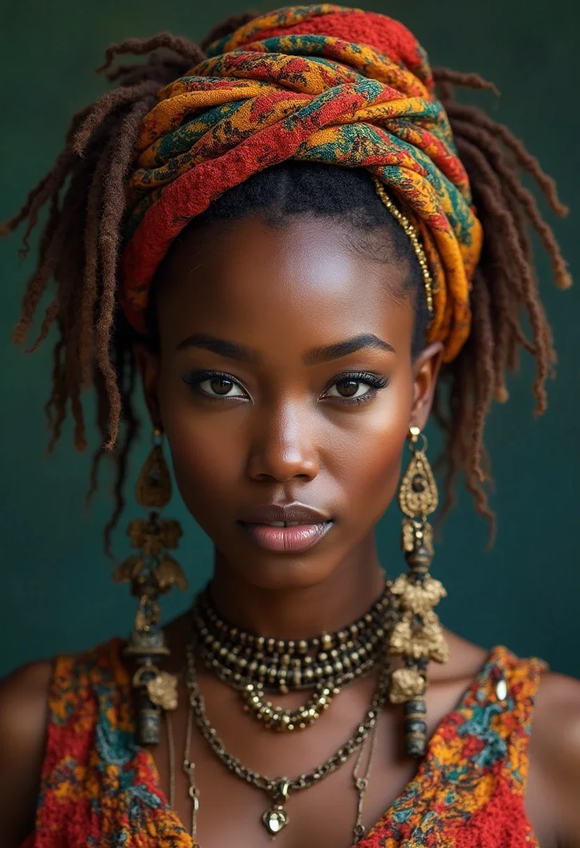 Woman with accessorized locs