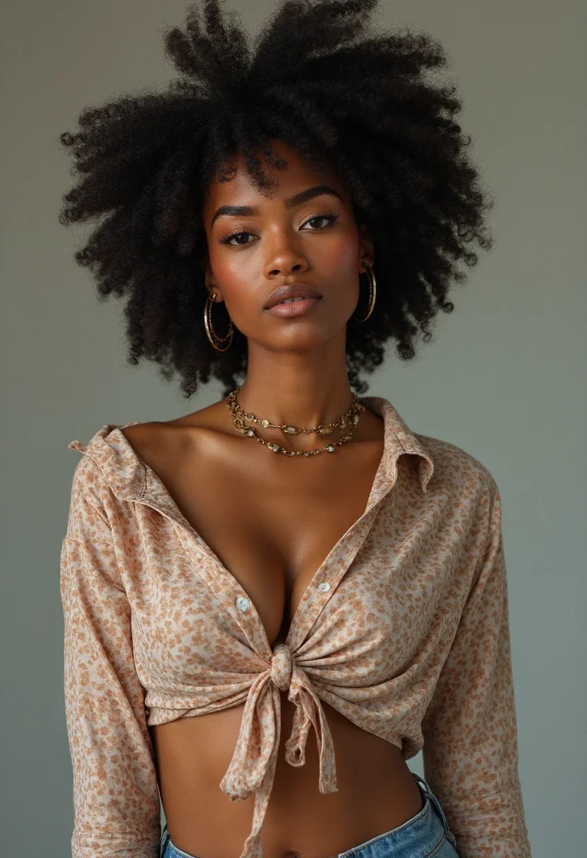 Black woman with a natural twist-out hairstyle.