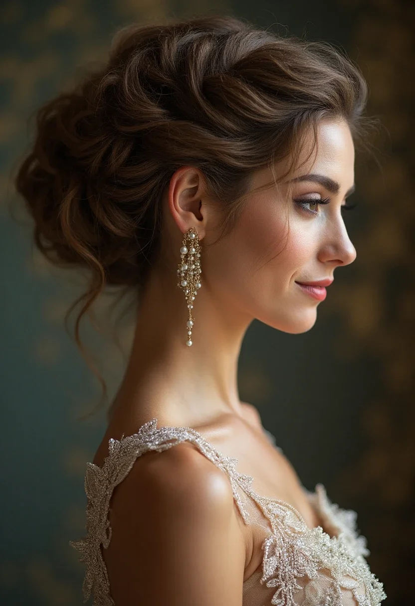 Black woman with a twisted updo hairstyle.