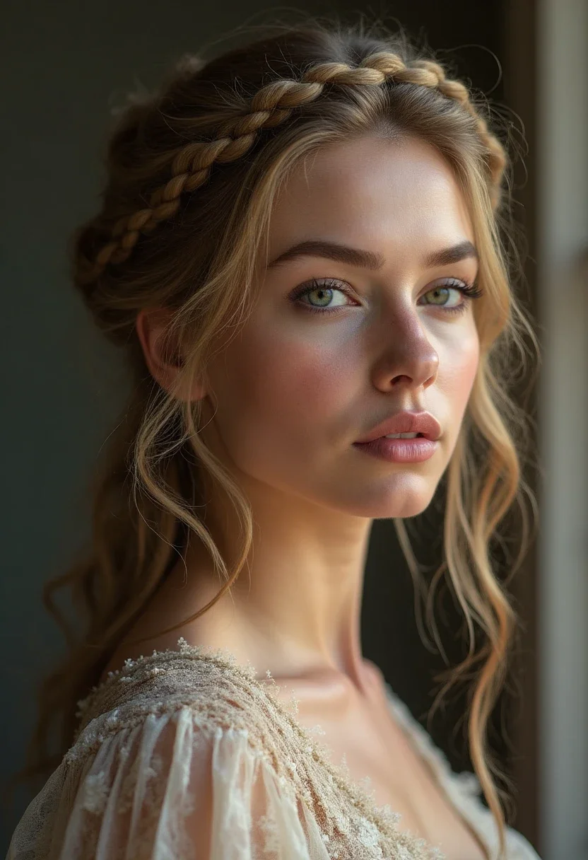 Black woman with a braided crown hairstyle.