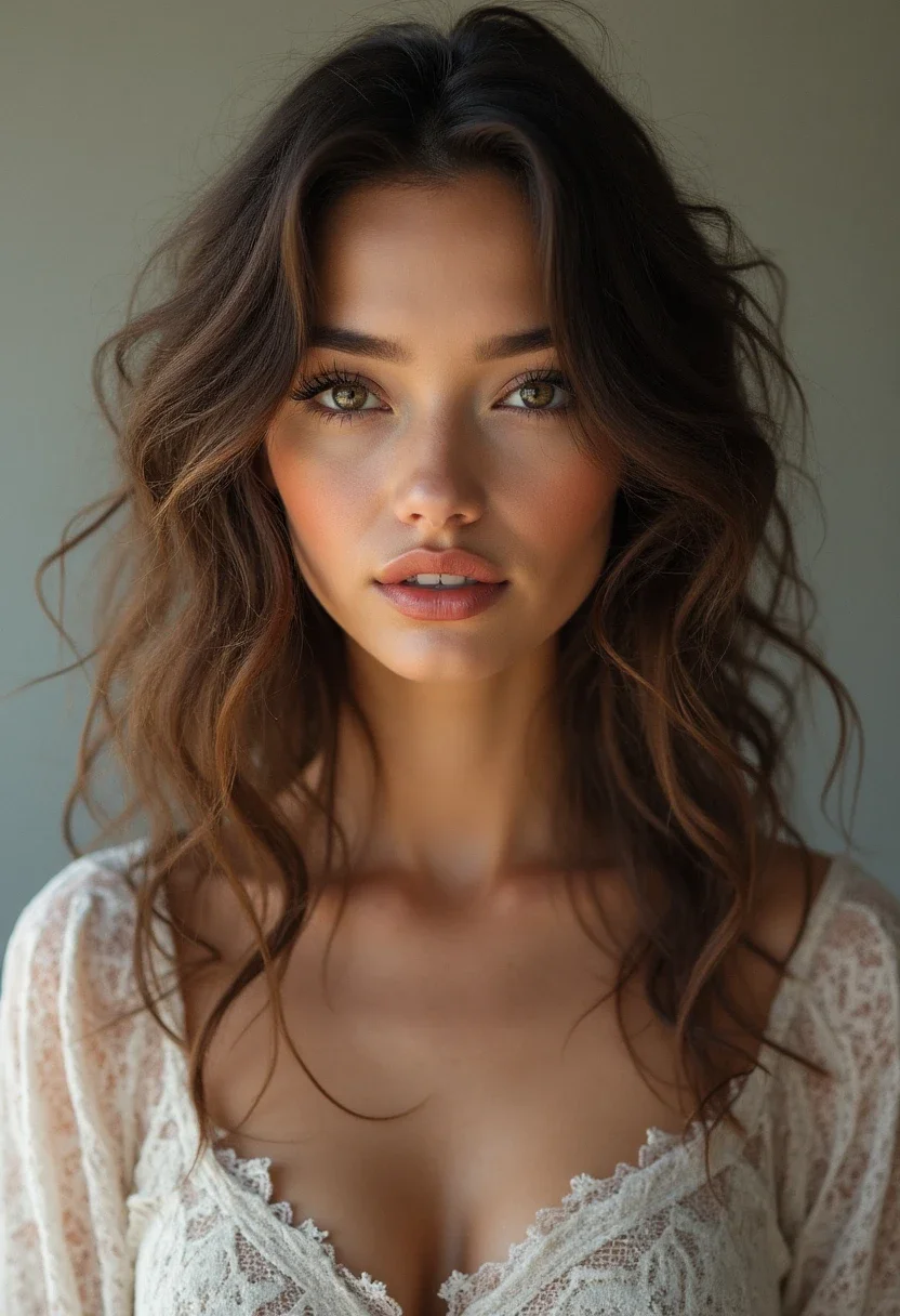 Black woman with half-up half-down curls.