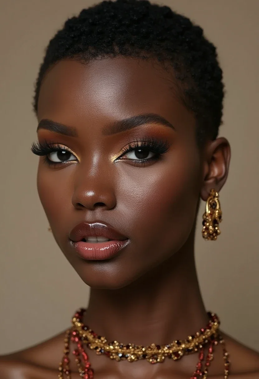 Black woman with a tapered haircut