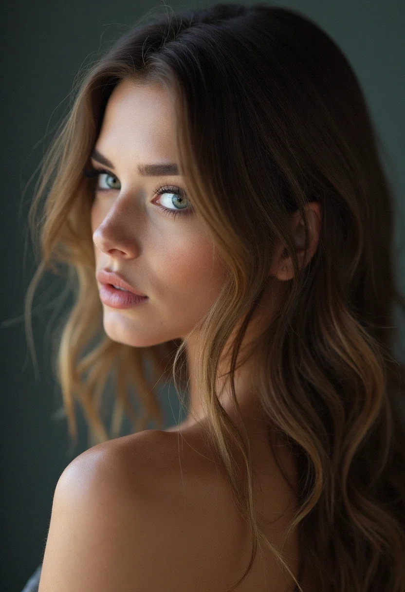 Woman with long hair and a hidden undercut, partially revealed.