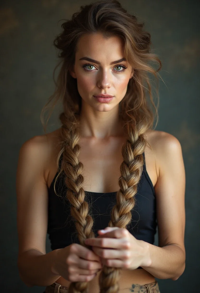 Close-up of a rope braid with tightly twisted sections.