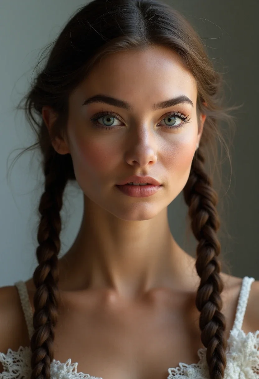 Double French braids, ideal for an active lifestyle.