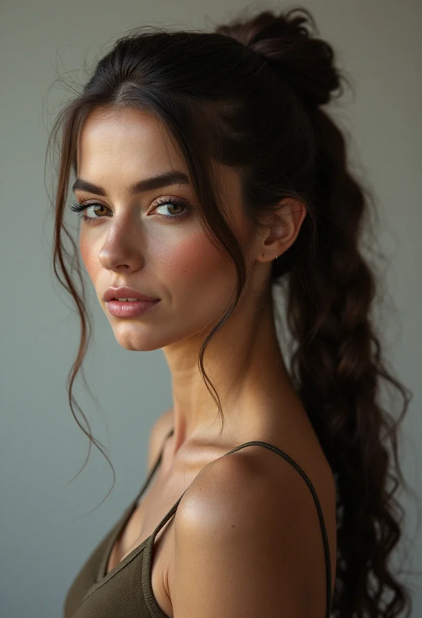 French braid ponytail, combining elegance with practicality.