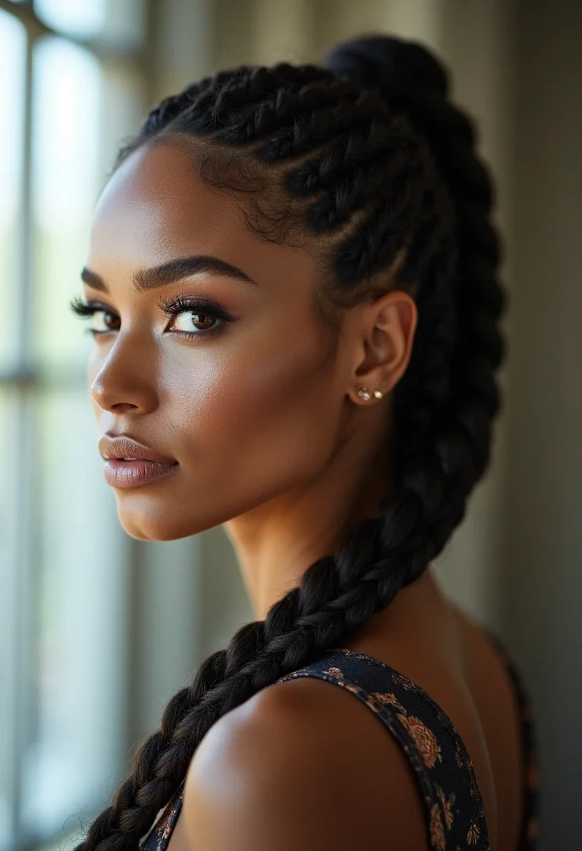Stylish boxer braids for an active look.