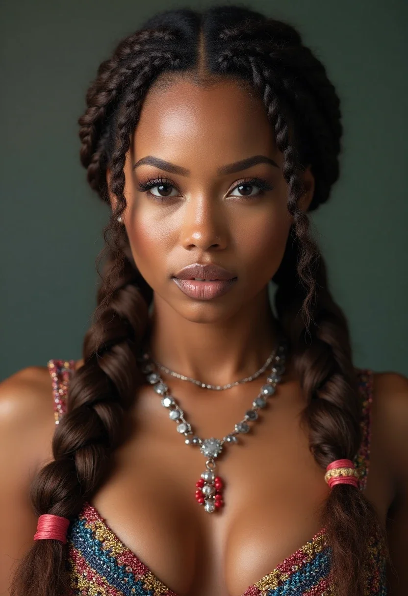 Alicia Keys in accessorized braids.