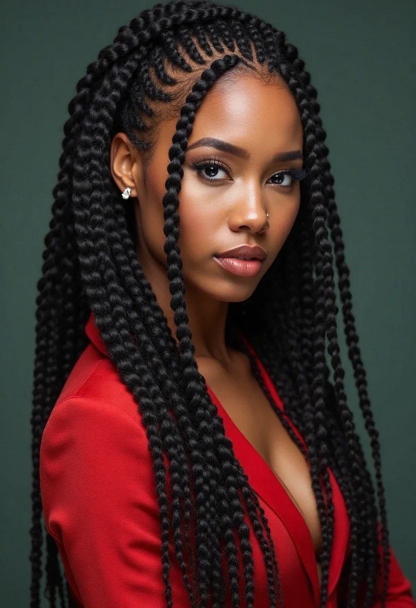 Alicia Keys sporting twist braids.