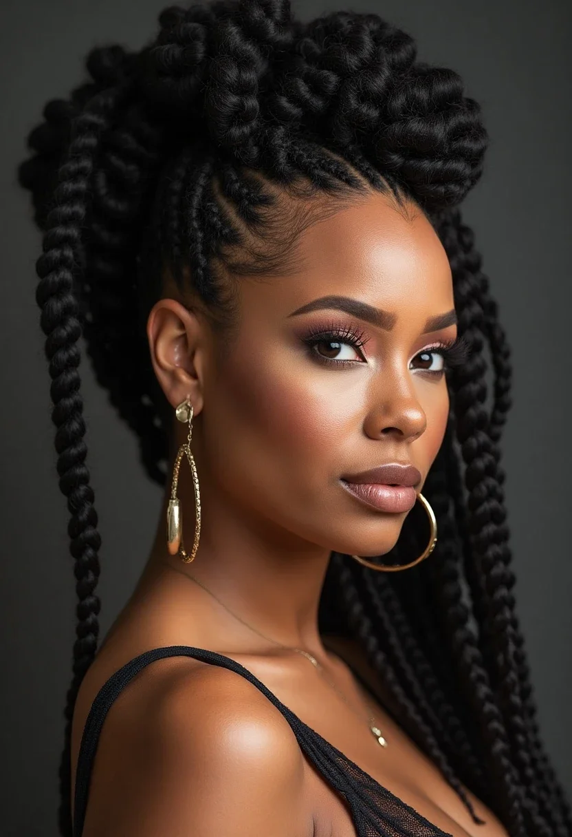 Alicia Keys in micro braids.