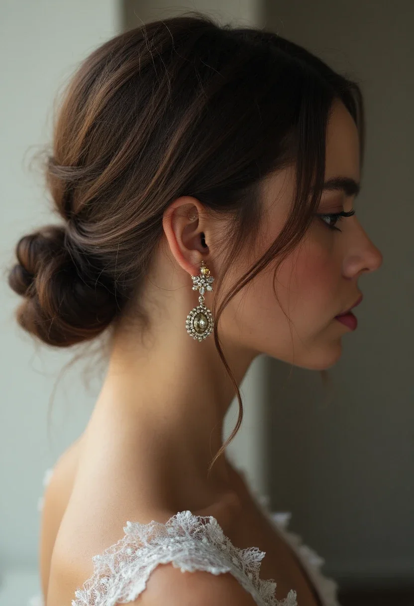 Woman with a chic low bun.