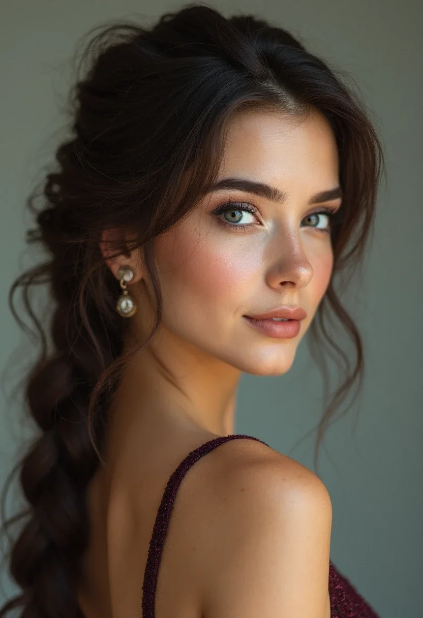 Woman with a side braid hairstyle.