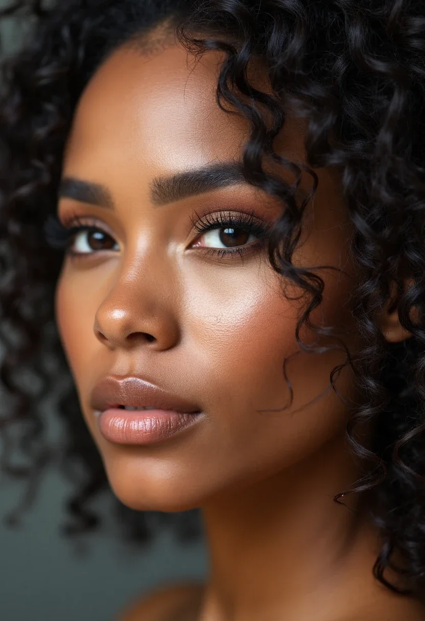 Sleek edges with curly hair