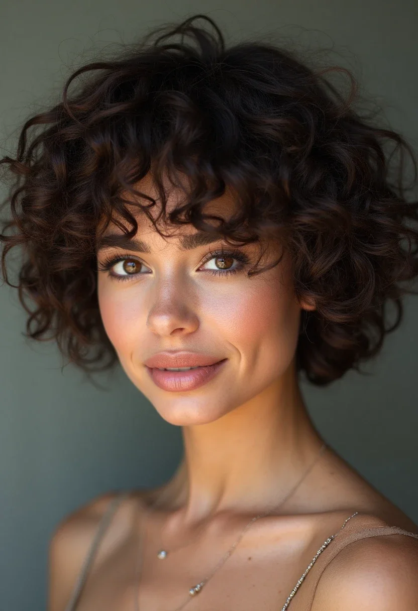 Short curly bob for a chic and modern look.
