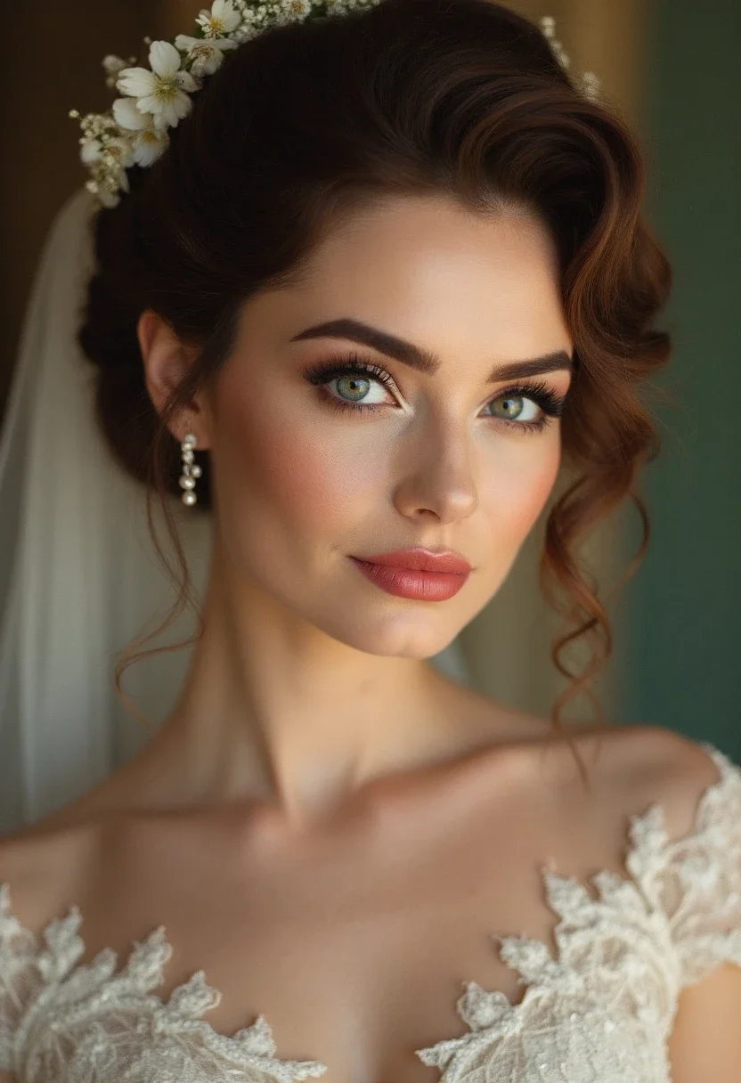Bride with victory rolls.