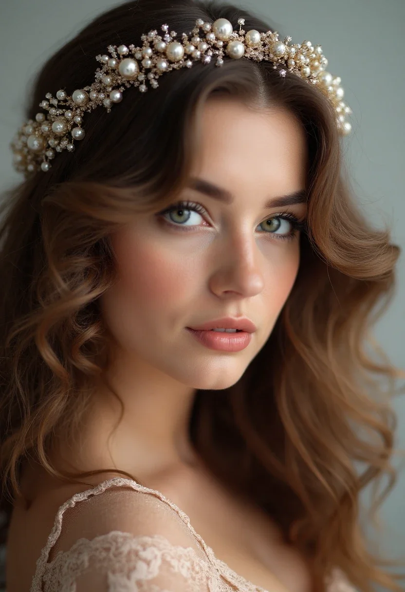 Soft curls with a decorative headband