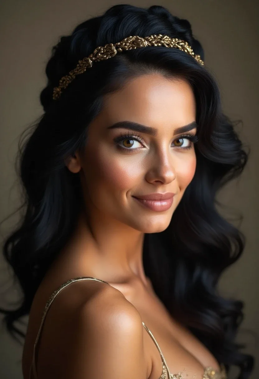 Black woman with a braided crown hairstyle.