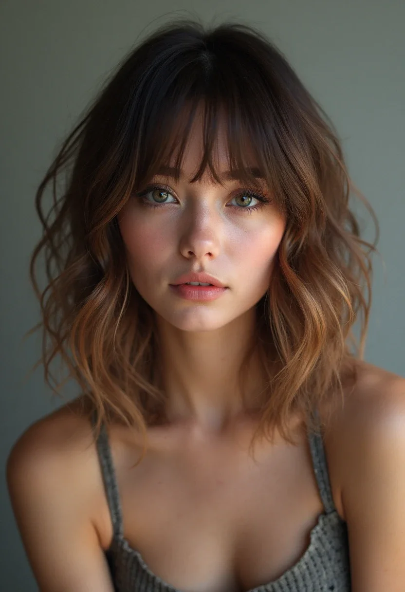 Long choppy bob with longer lengths and choppy layers for versatility.