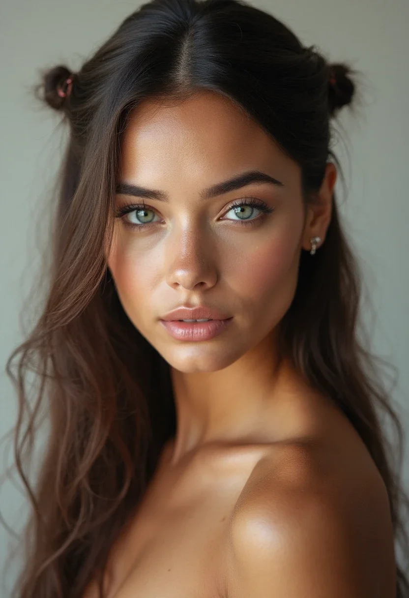 Double clip hairstyle with claw clips on either side of the head.