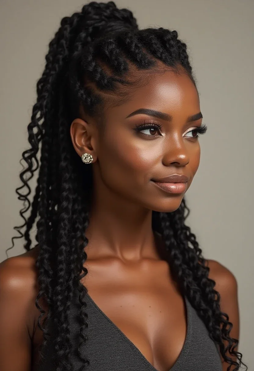 Coco twist braids with curls.
