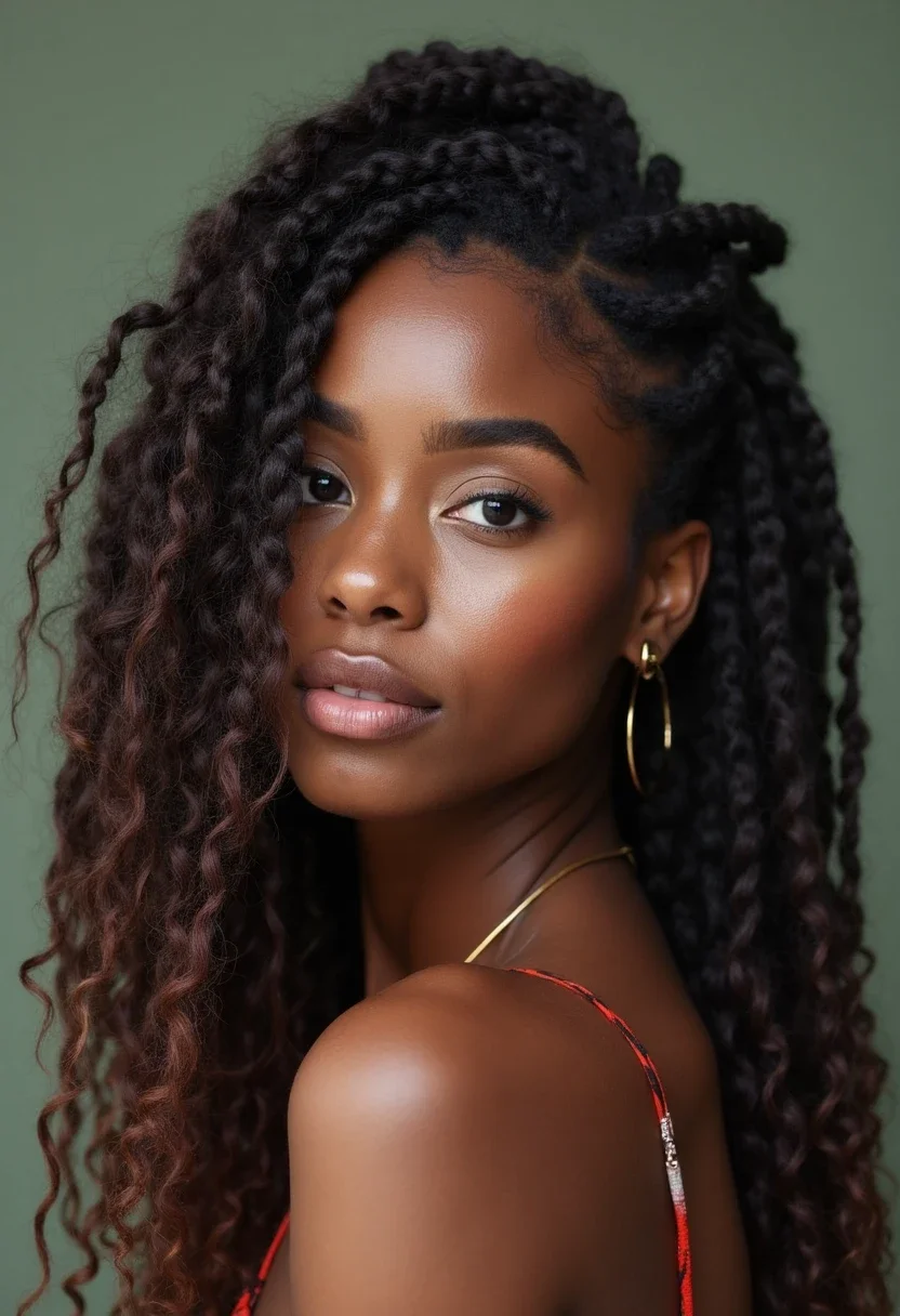Crochet coco twist hairstyle.