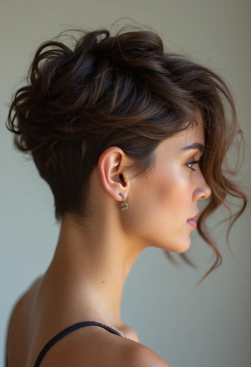 Woman with a textured French twist hairstyle