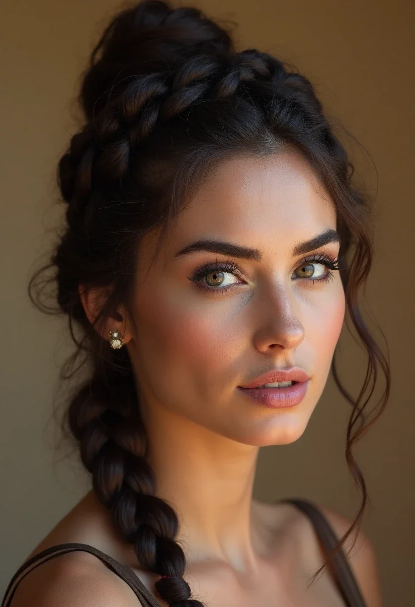 Woman with a braided crown hairstyle