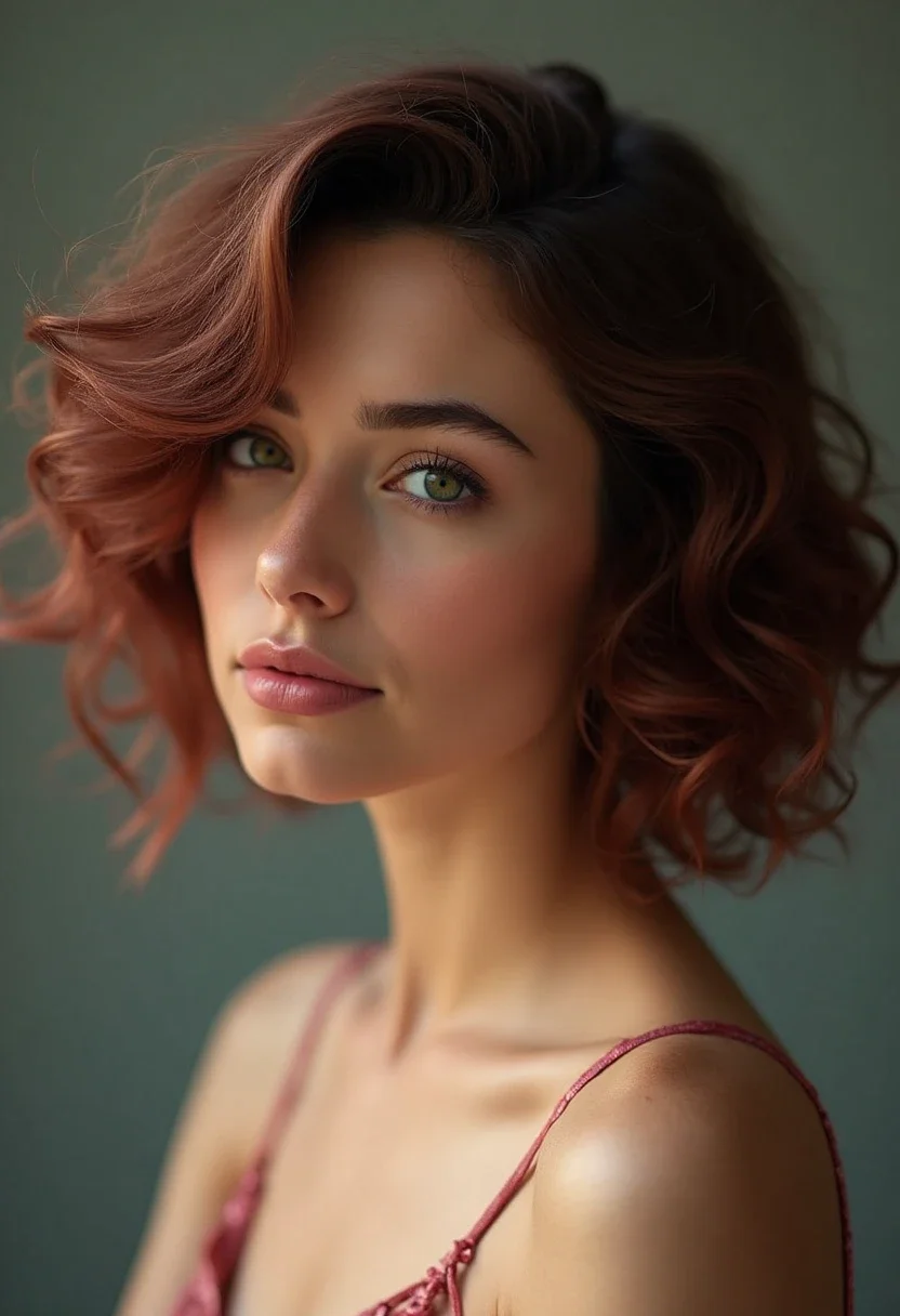 Curled ends hairstyle for short hair at a formal event.