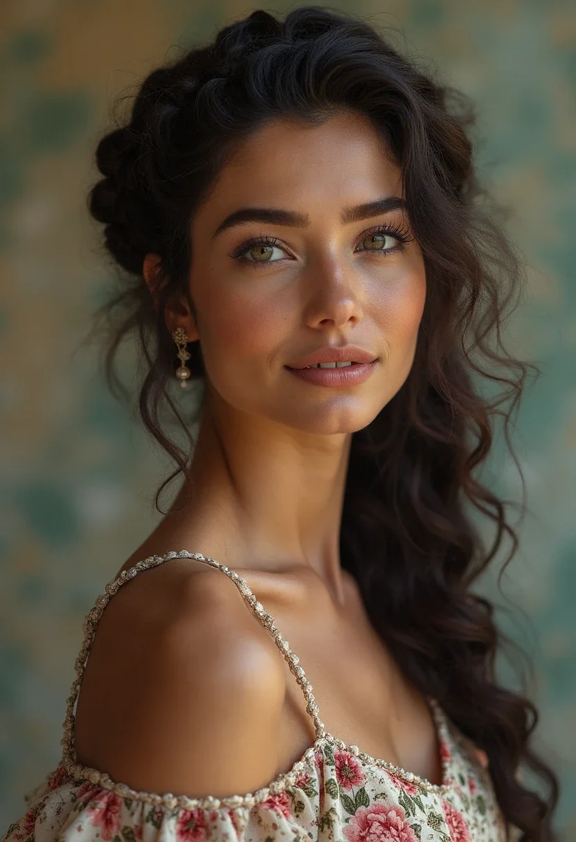 Braided halo hairstyle for short hair at a formal event.