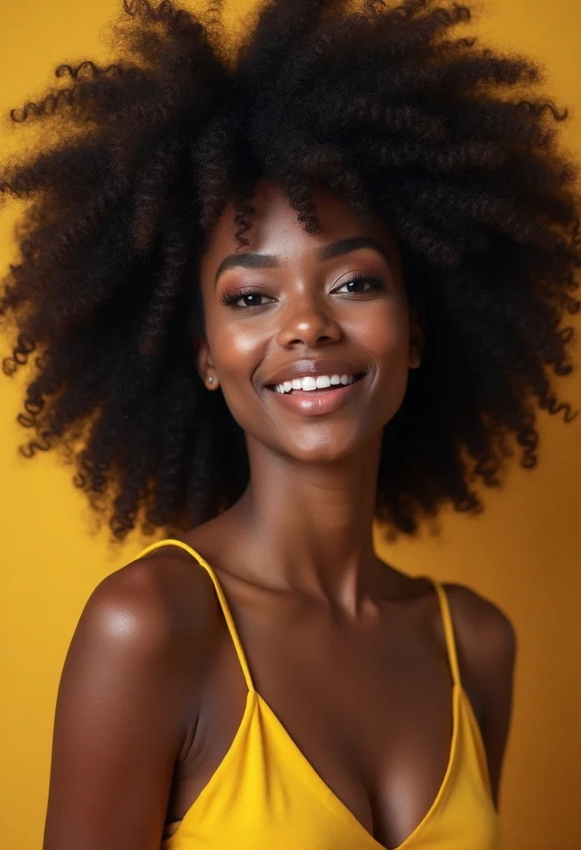 Black woman with a twist out, showcasing volume and defined curls.
