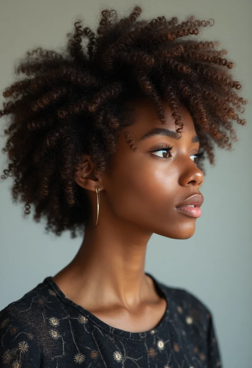 Defined twist-out curls on 4C hair.