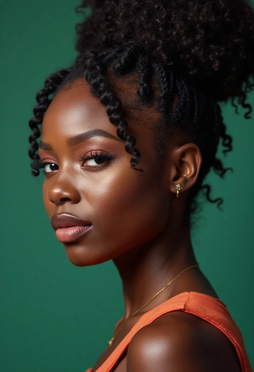 Black woman with Marley twist hairstyle.