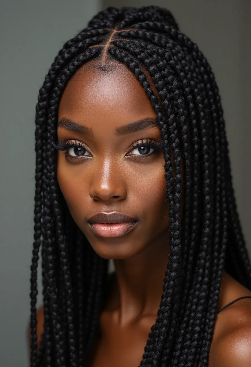 Black woman with cornrow braids.