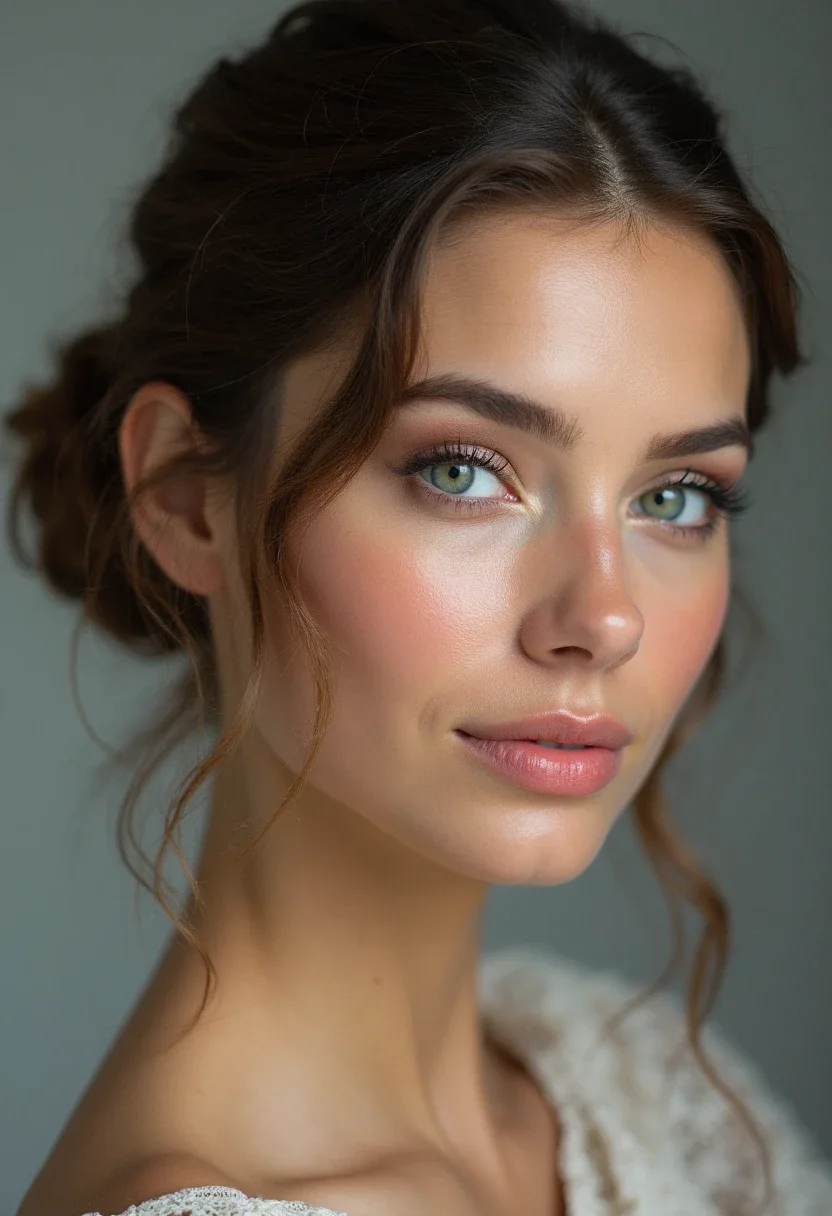 Woman with a chic low bun hairstyle
