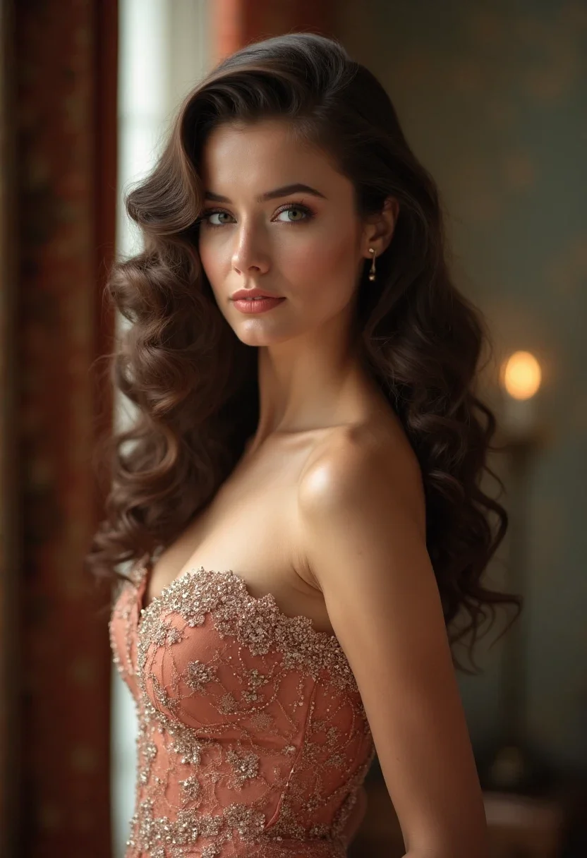 Glamorous Hollywood waves hairstyle.