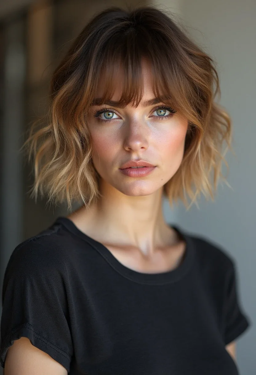 Messy waves on short hair