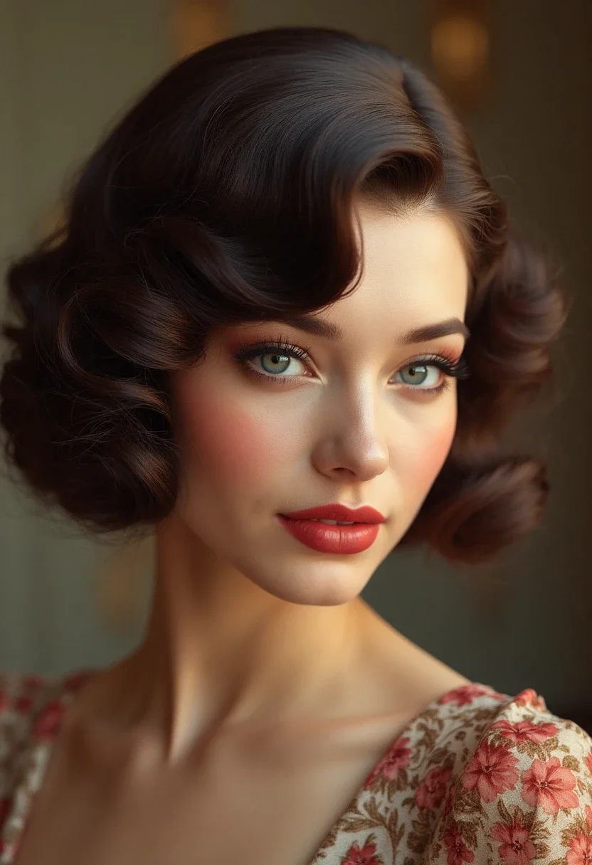 Retro finger waves on short hair