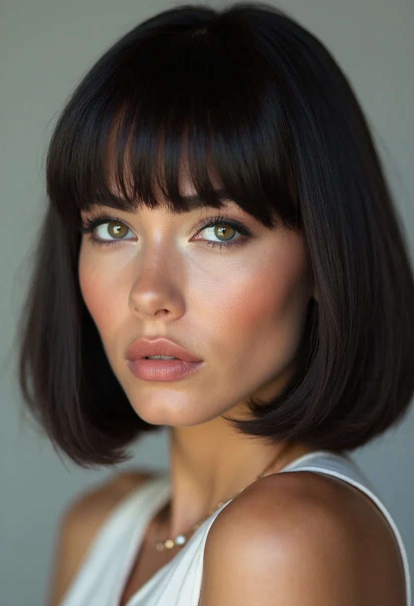 Woman with a classic bob haircut
